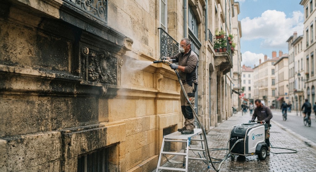 hydrogommage sur façade